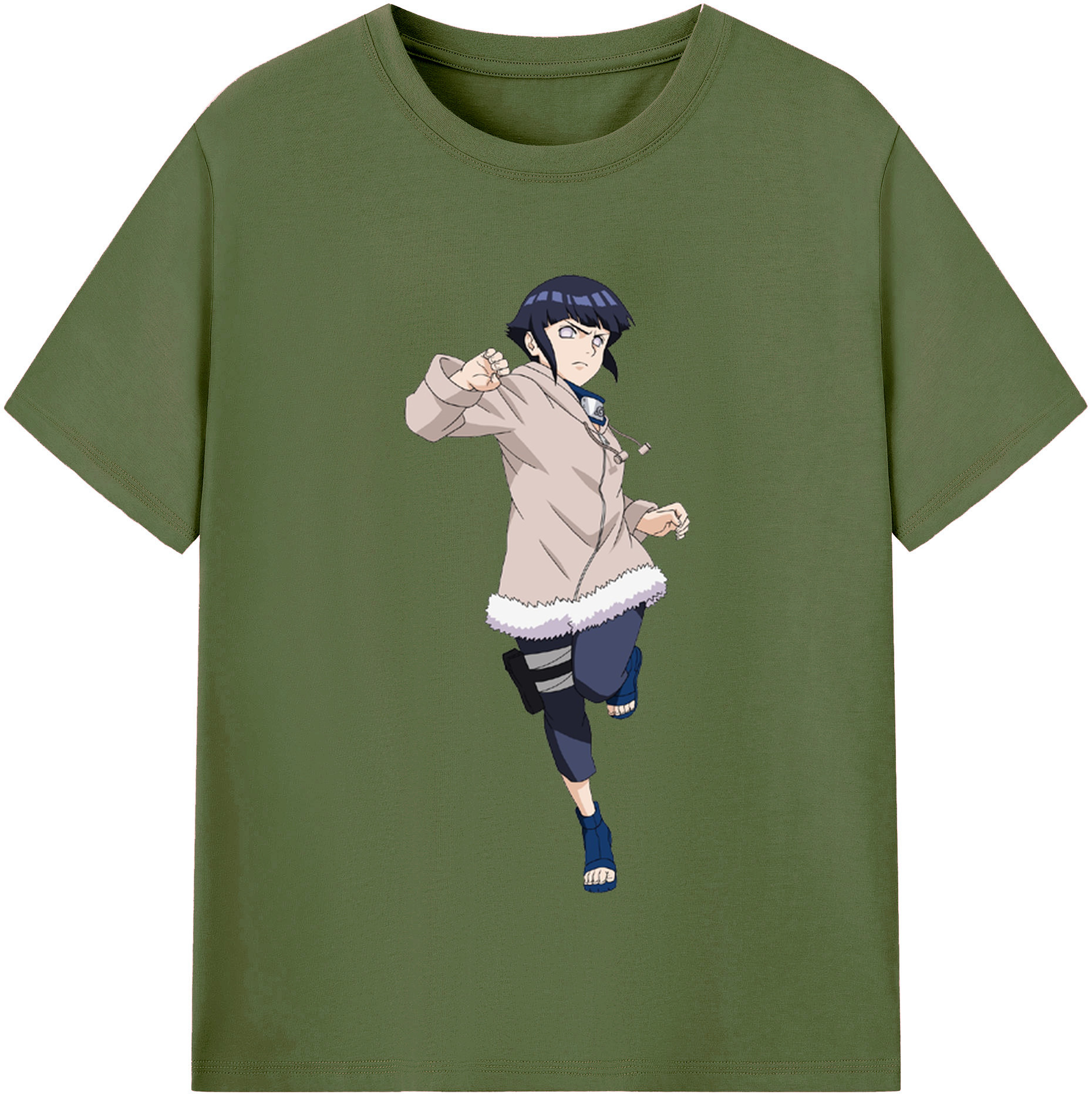 （画像用） NARUTO -ナルト- 日向ヒナタ Hyūga Hinata 綿100％半袖Tシャツ（フロントプリント）